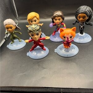 SIX 2023 McDONALD'S Disney The Marvels Super Heroes Yan,Carol, Kamala,Goose, Etc